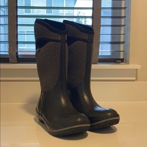 Womens Black/Grey Herringbone Bog Rain/Winter Boot